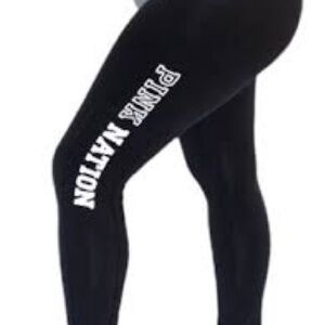 PINK VS Nation black yoga Logo Marked leggings | XS